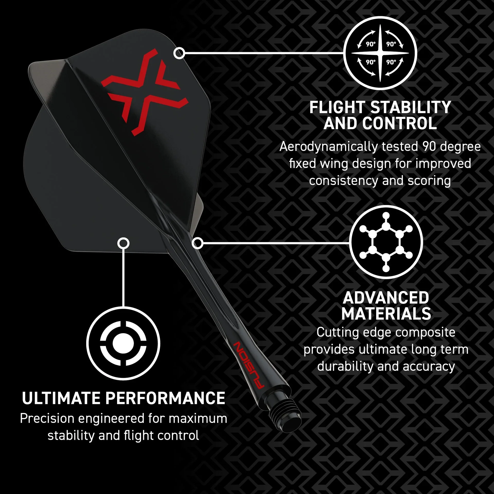 Blade X - Fusion #2 Integrated Flight & Shaft Black | Winmau - Image 4