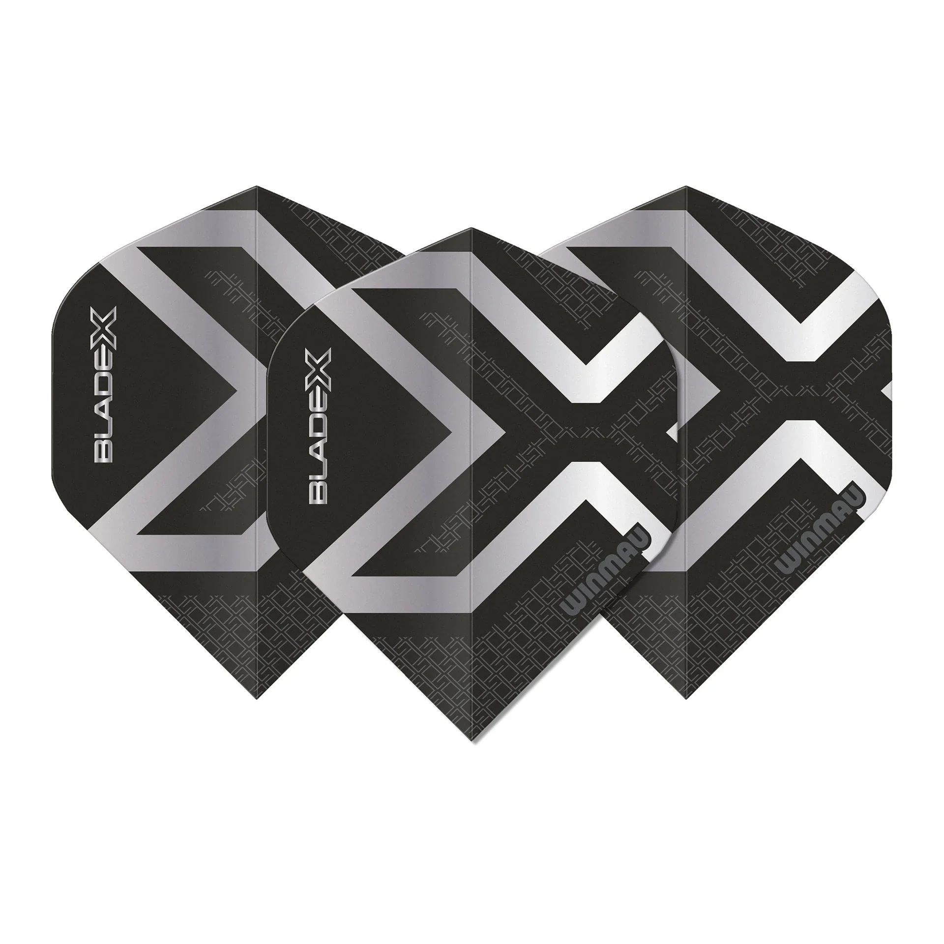 Blade X Prism Delta Metallic Black & Silver Standard Flights | Winmau