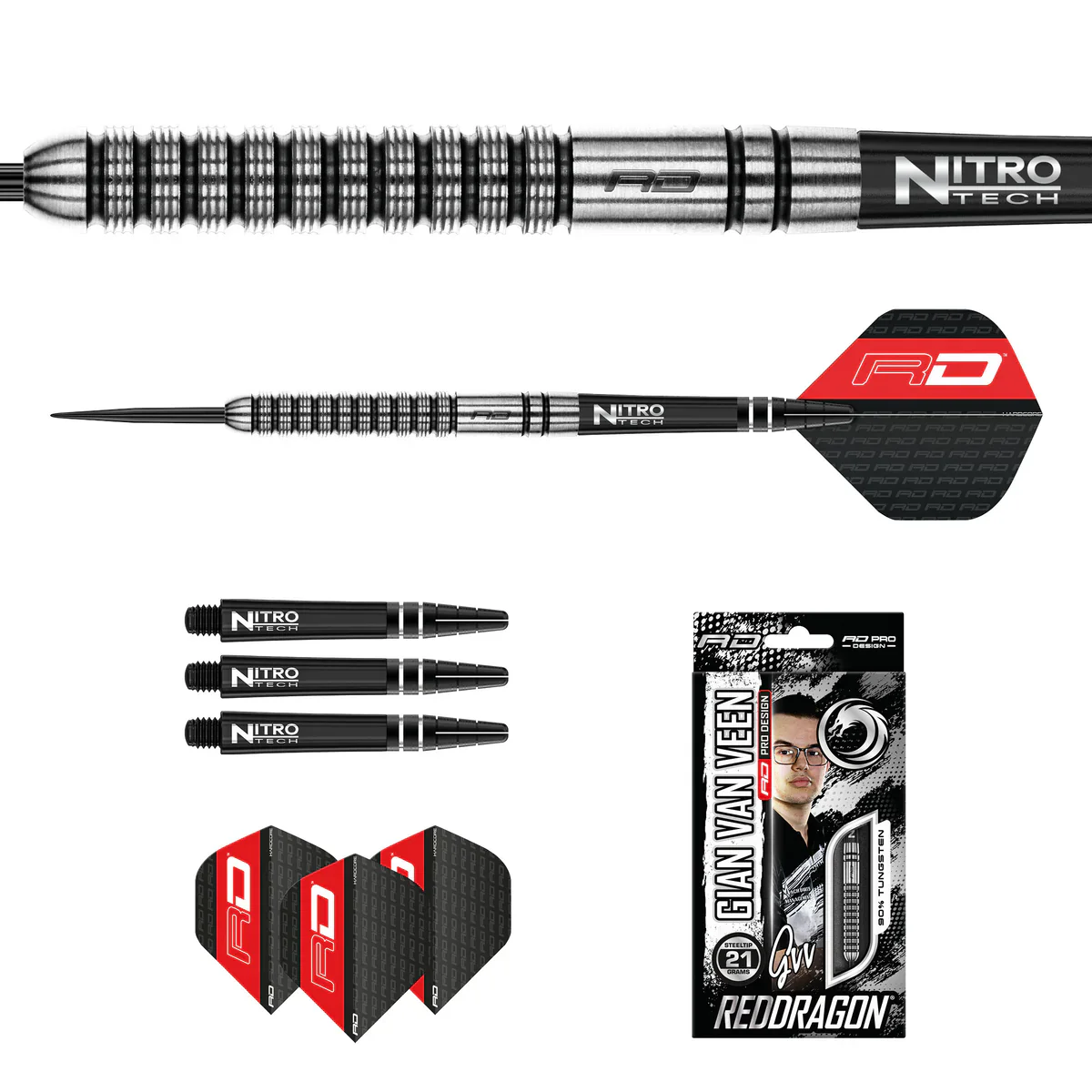 Gian van Veen Steel Tip Darts | Red Dragon - Image 4