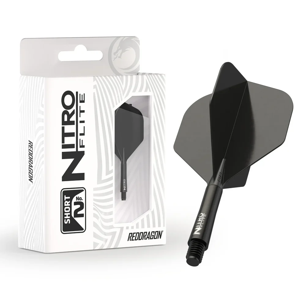 Nitro Flite Integrated Flight & Shaft - Black & Black | Red Dragon