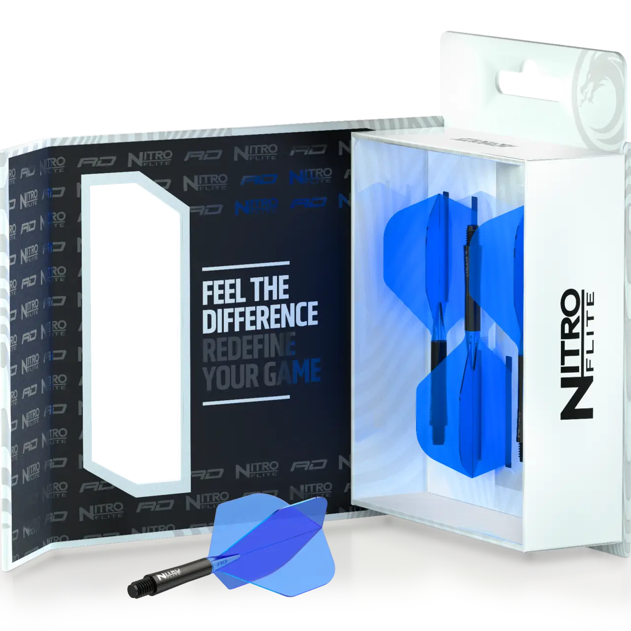 Nitro Flite Integrated Flight & Shaft - Black & Blue | Red Dragon - Image 3