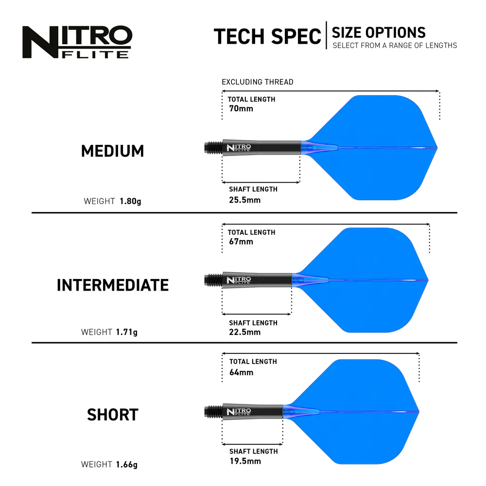 Nitro Flite Integrated Flight & Shaft - Black & Blue | Red Dragon - Image 7