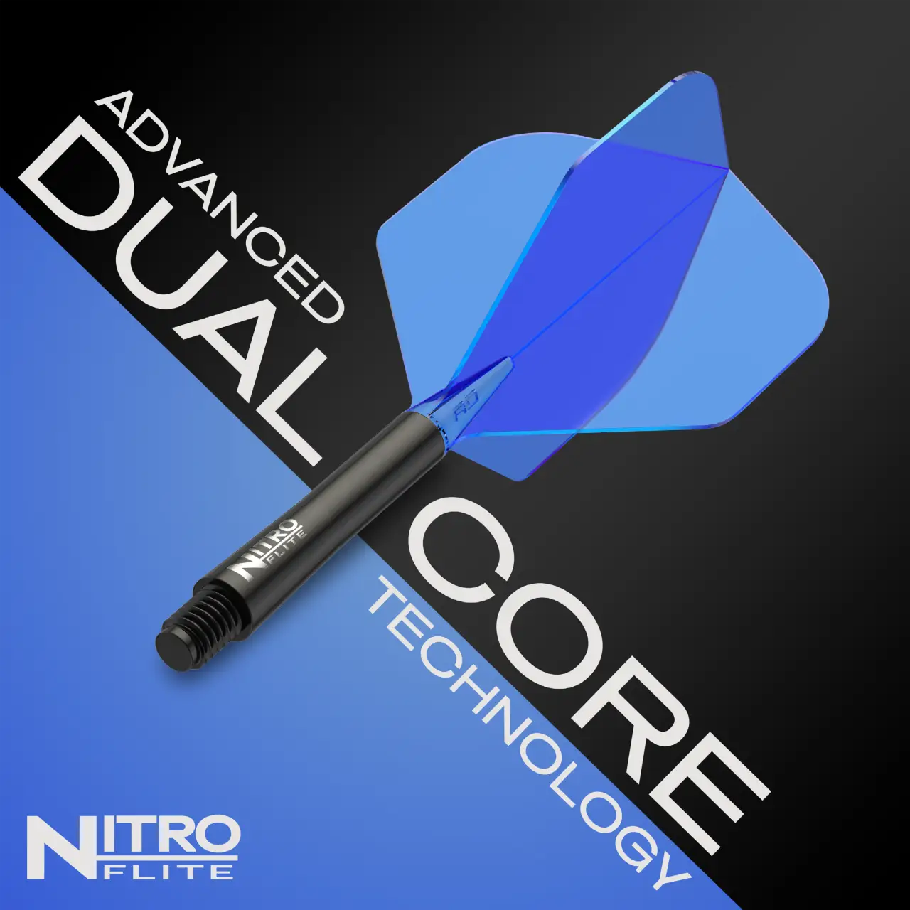 Nitro Flite Integrated Flight & Shaft - Black & Blue | Red Dragon - Image 8
