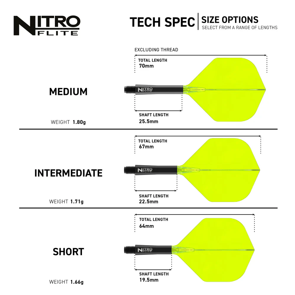 Nitro Flite Integrated Flight & Shaft - Black & Yellow | Red Dragon - Image 7