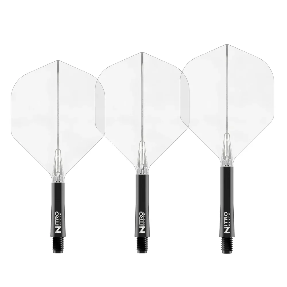 Nitro Flite Integrated Flight & Shaft - Black & Clear | Red Dragon - Image 2