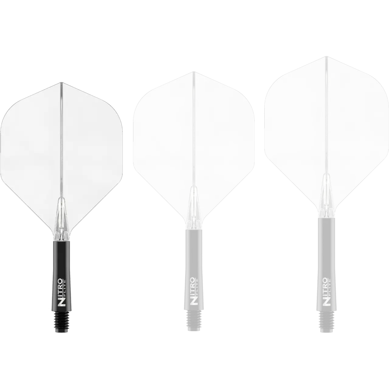Nitro Flite Integrated Flight & Shaft - Black & Clear | Red Dragon - Image 4