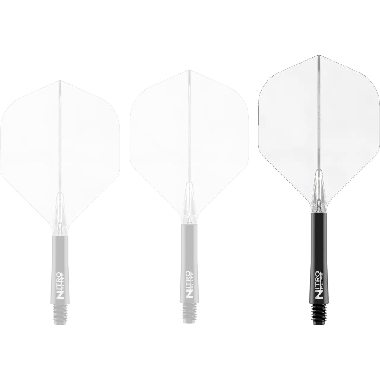 Nitro Flite Integrated Flight & Shaft - Black & Clear | Red Dragon - Image 6