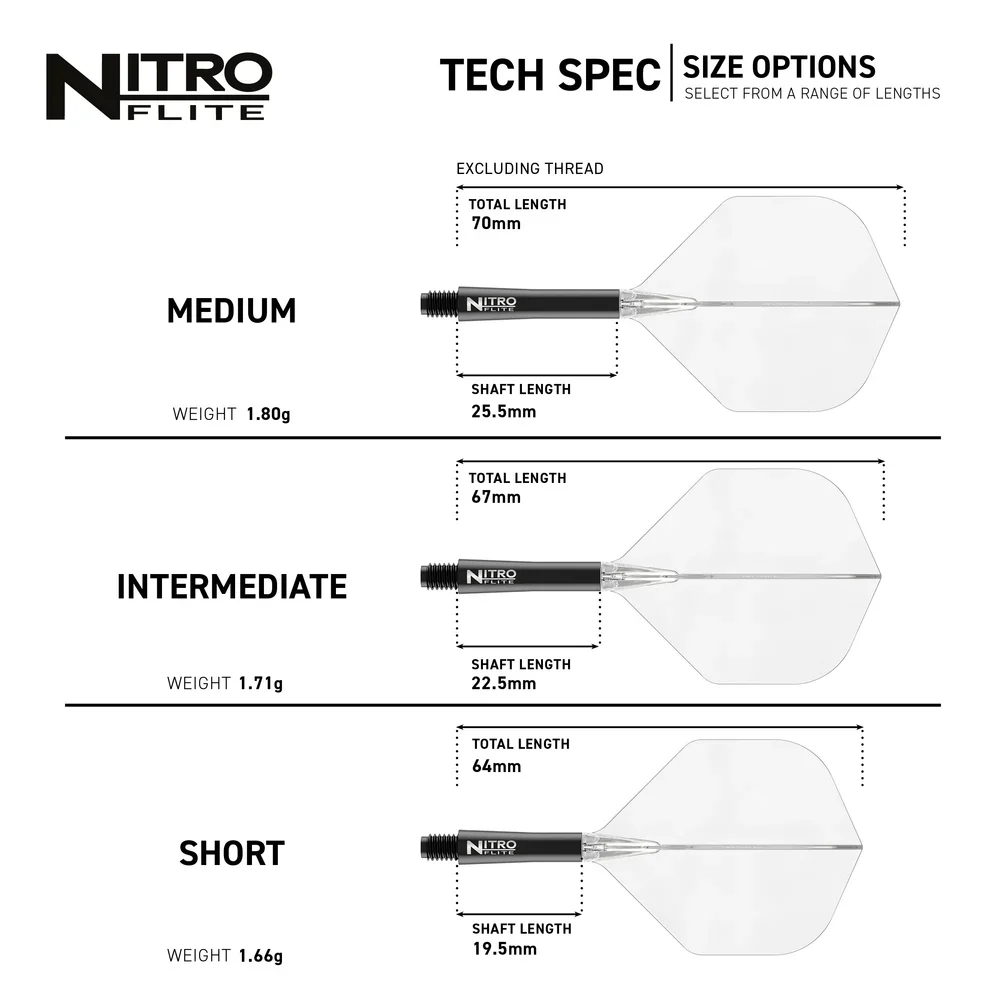Nitro Flite Integrated Flight & Shaft - Black & Clear | Red Dragon - Image 7