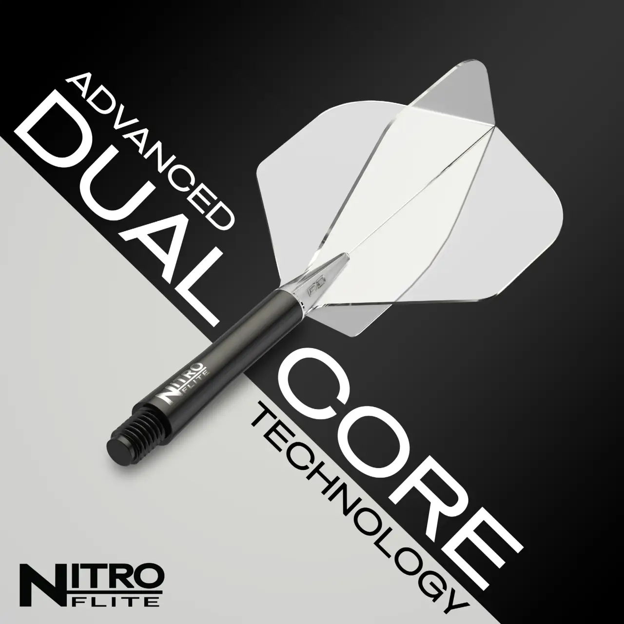Nitro Flite Integrated Flight & Shaft - Black & Clear | Red Dragon - Image 8