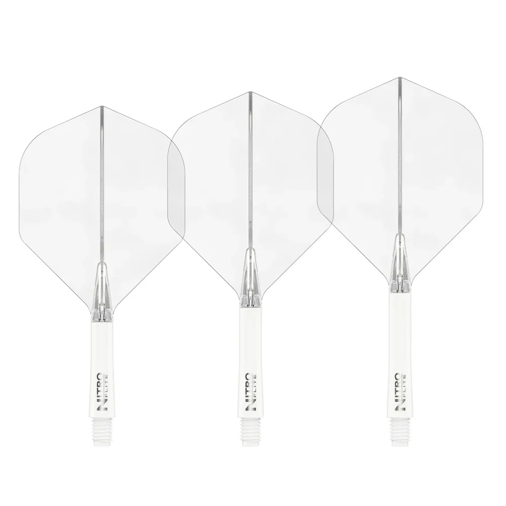 Nitro Flite Integrated Flight & Shaft - White & Clear | Red Dragon - Image 2