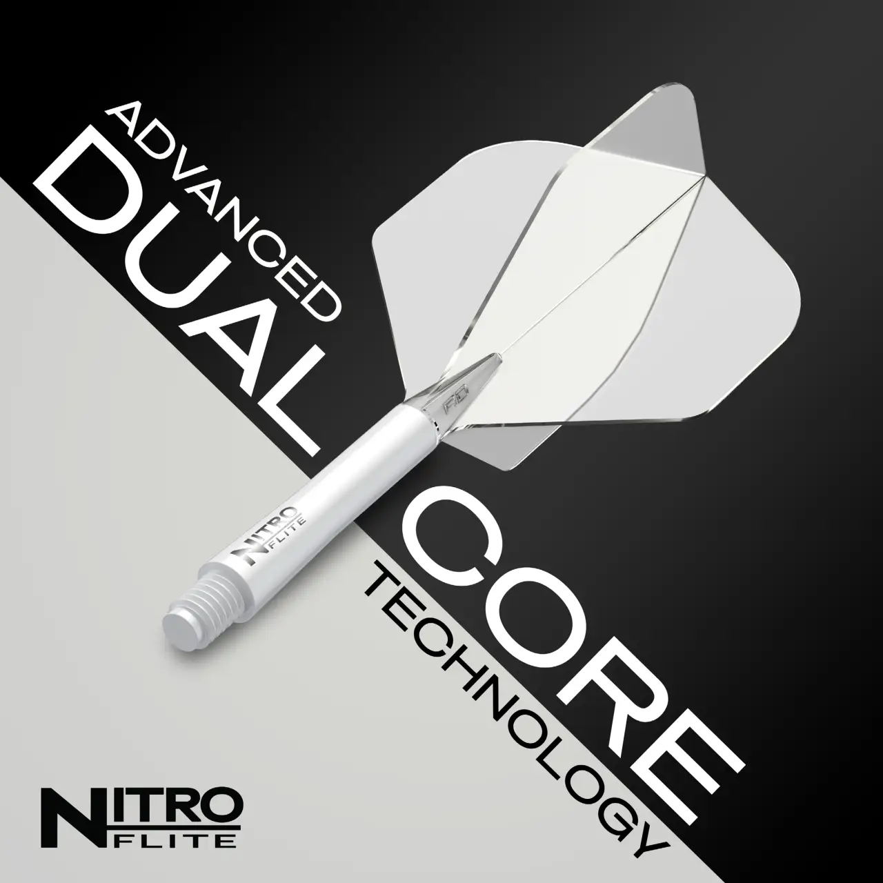 Nitro Flite Integrated Flight & Shaft - White & Clear | Red Dragon - Image 8