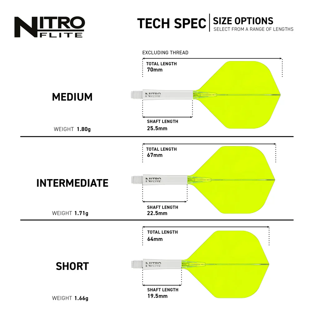 Nitro Flite Integrated Flight & Shaft - White & Yellow | Red Dragon - Image 7