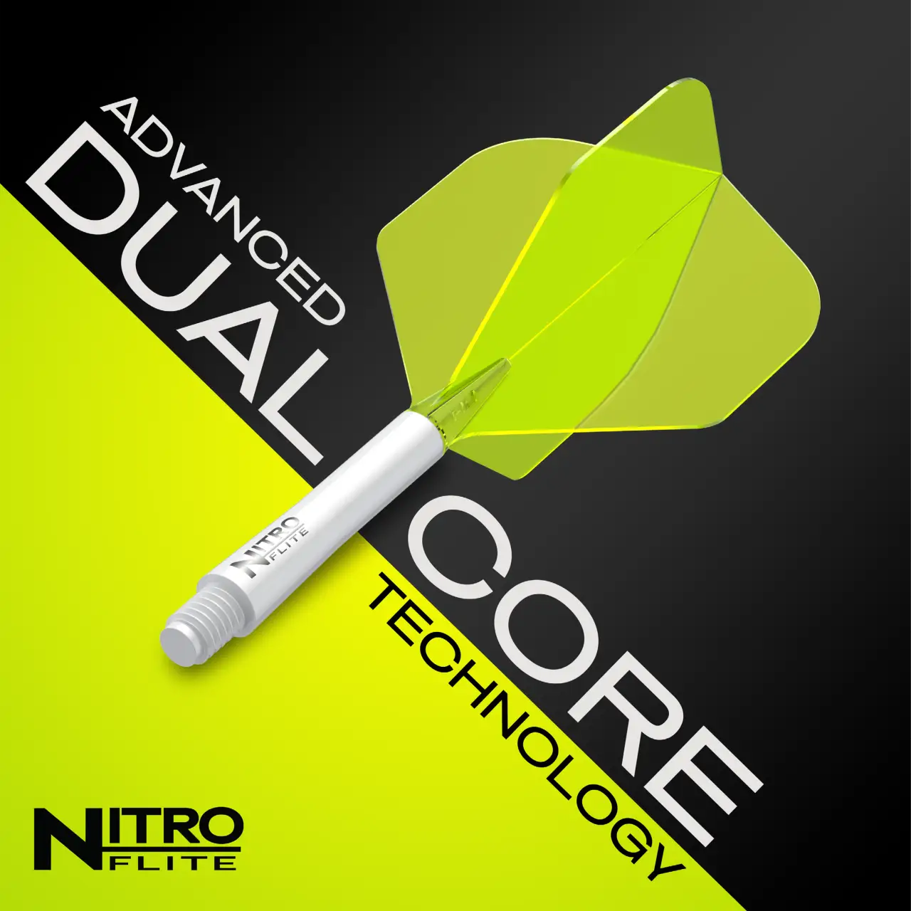 Nitro Flite Integrated Flight & Shaft - White & Yellow | Red Dragon - Image 8