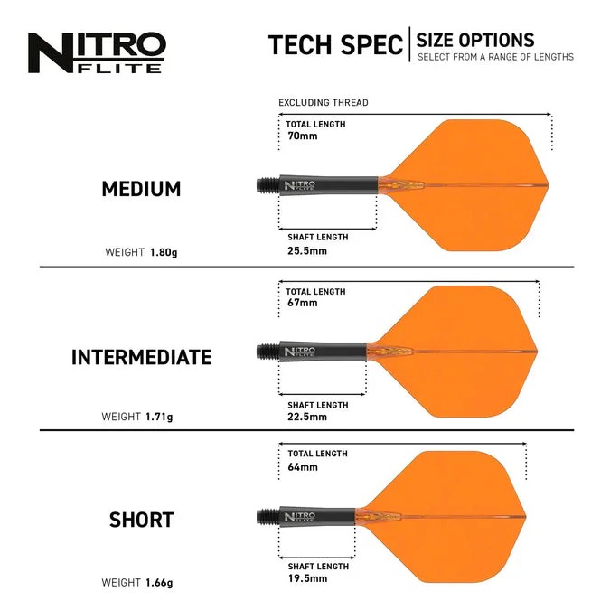 Nitro Flite Integrated Flight & Shaft Black & Orange | Red Dragon - Image 7