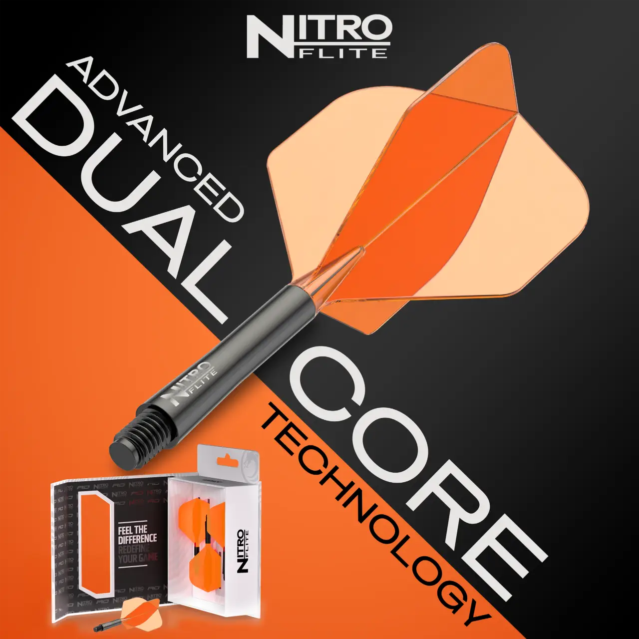 Nitro Flite Integrated Flight & Shaft Black & Orange | Red Dragon - Image 8