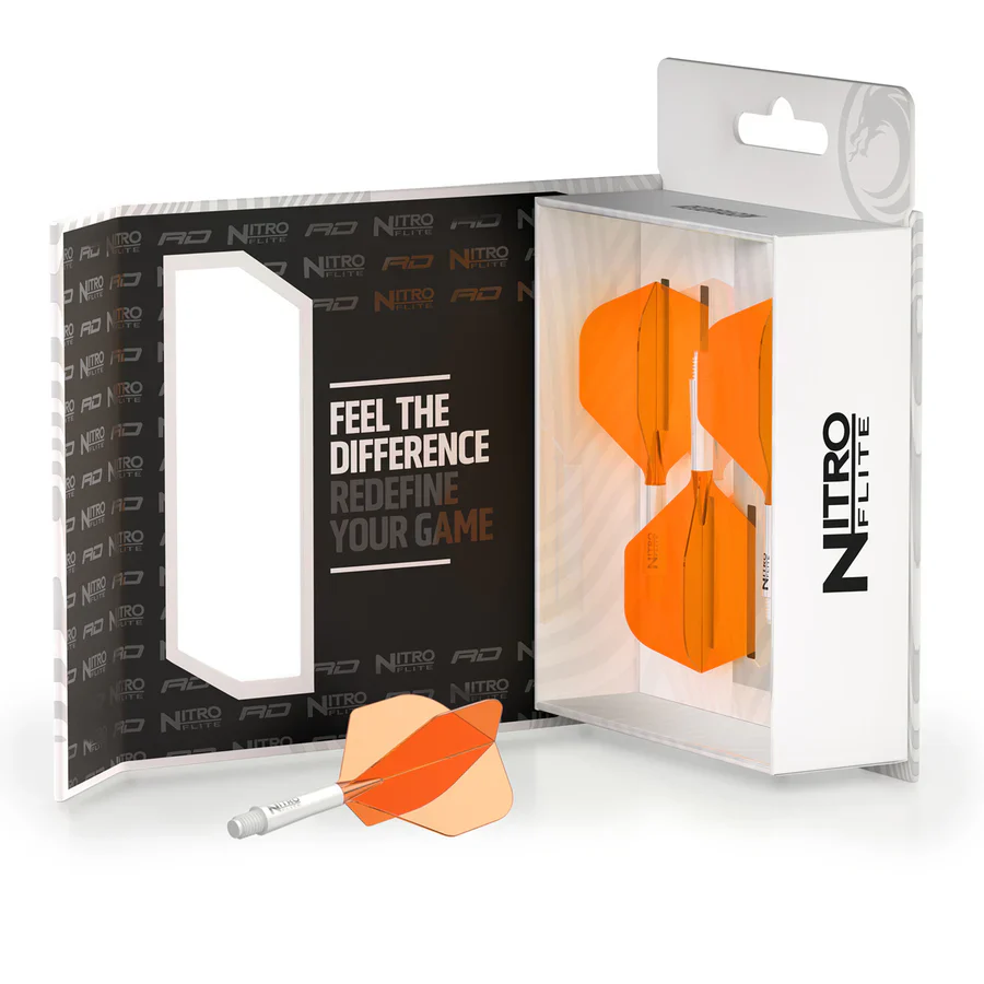 Nitro Flite Integrated Flight & Shaft White & Orange | Red Dragon - Image 6