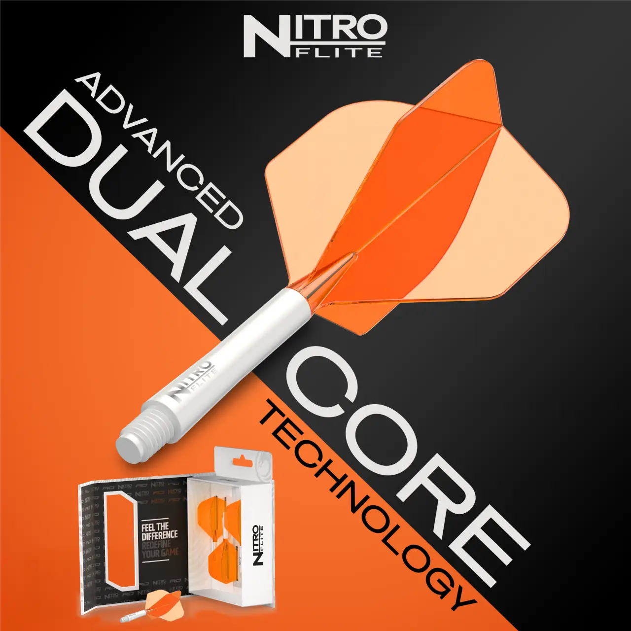 Nitro Flite Integrated Flight & Shaft White & Orange | Red Dragon - Image 8