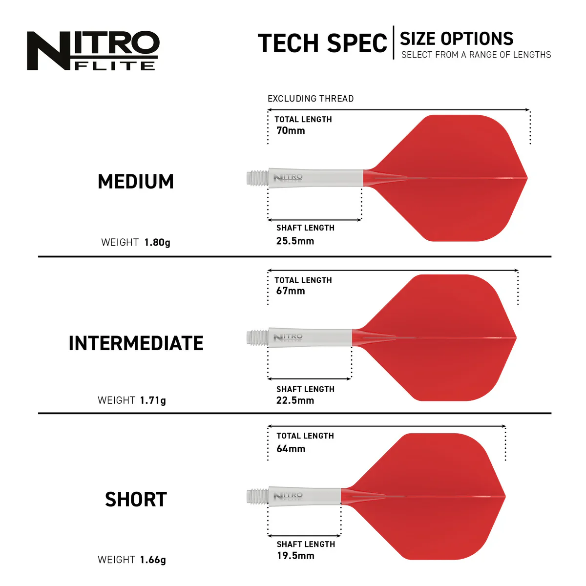 Nitro Flite Integrated Flight & Shaft - White & Red | Red Dragon - Image 7