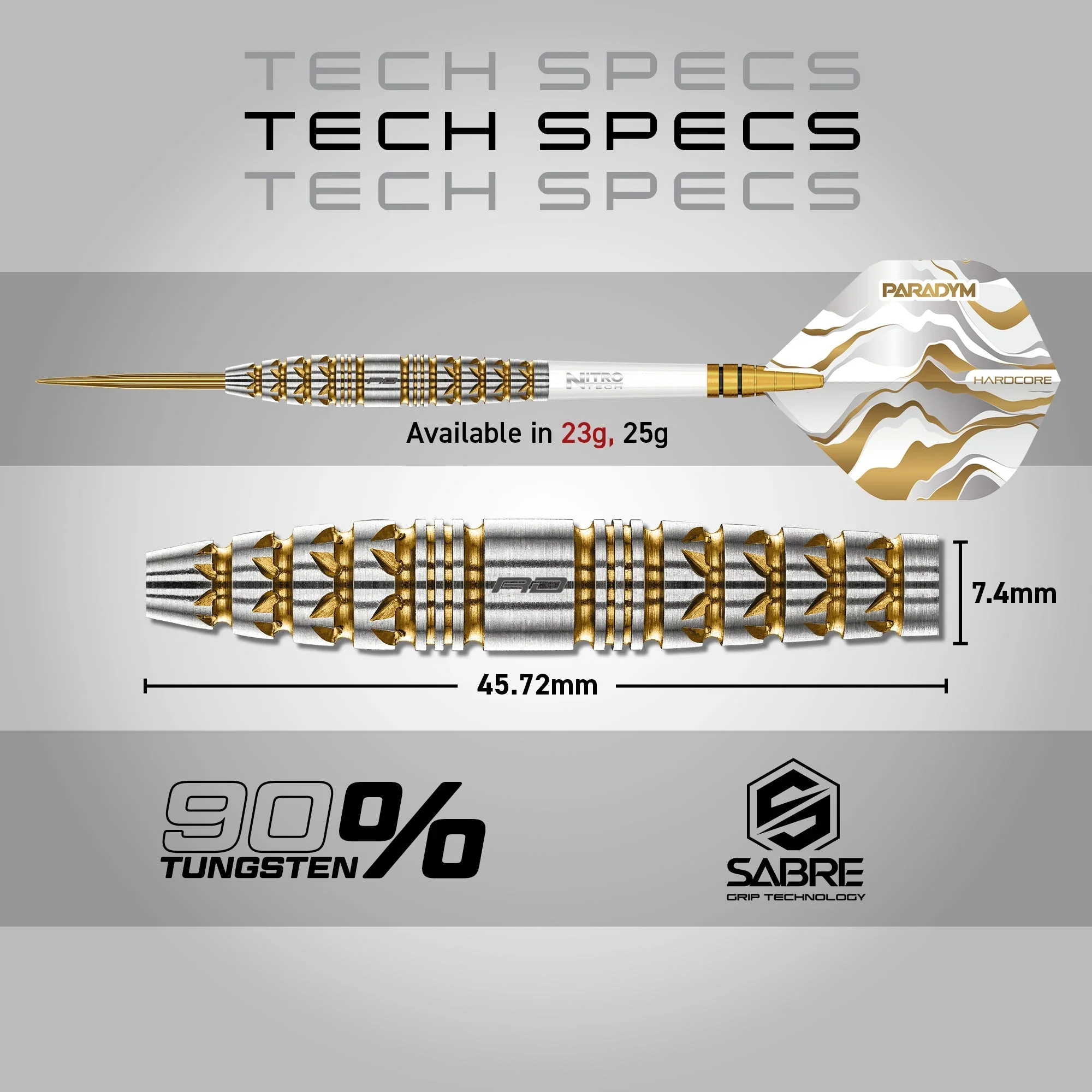 Paradym Gold Torpedo Steel Tip Darts | Red Dragon - Image 4
