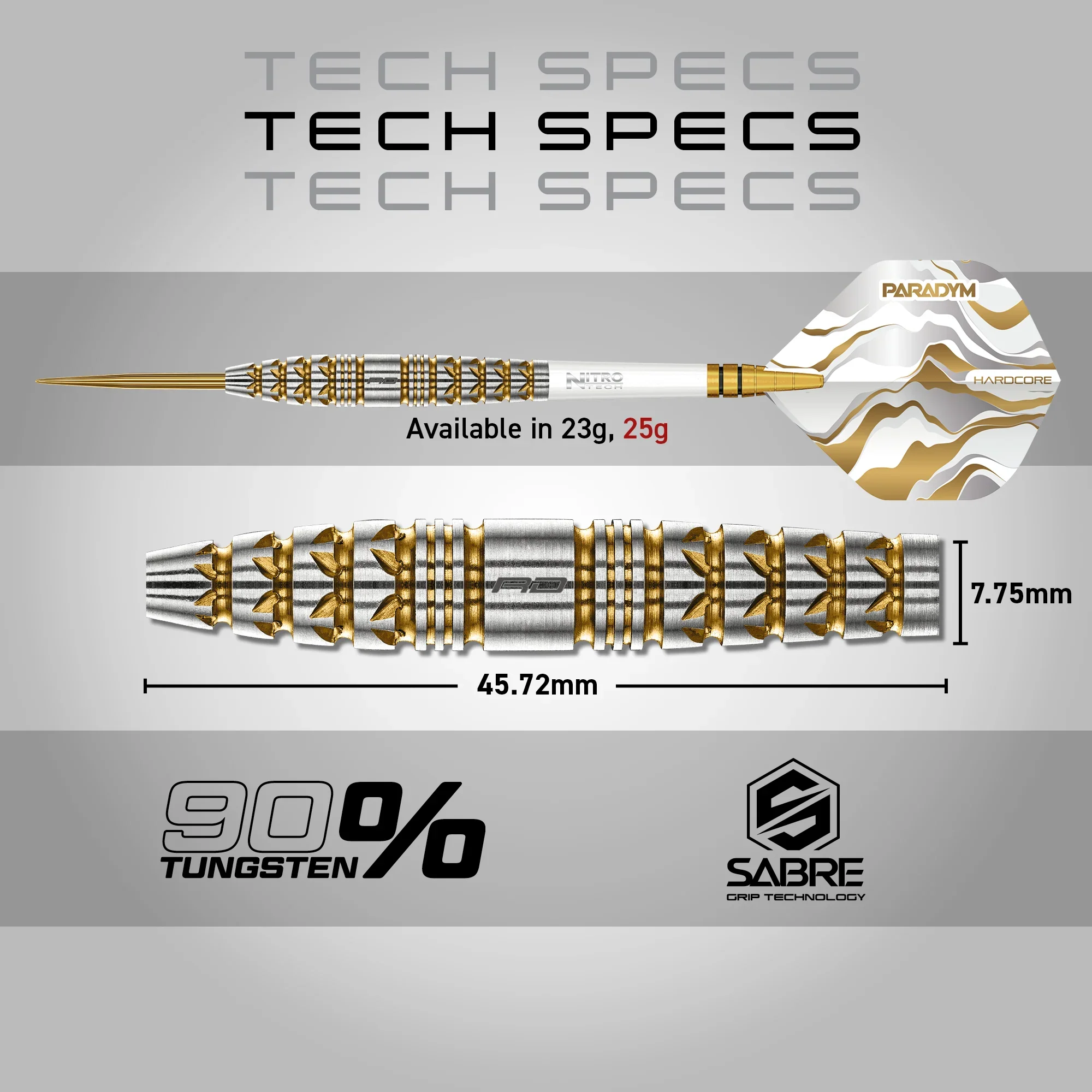 Paradym Gold Torpedo Steel Tip Darts | Red Dragon - Image 5