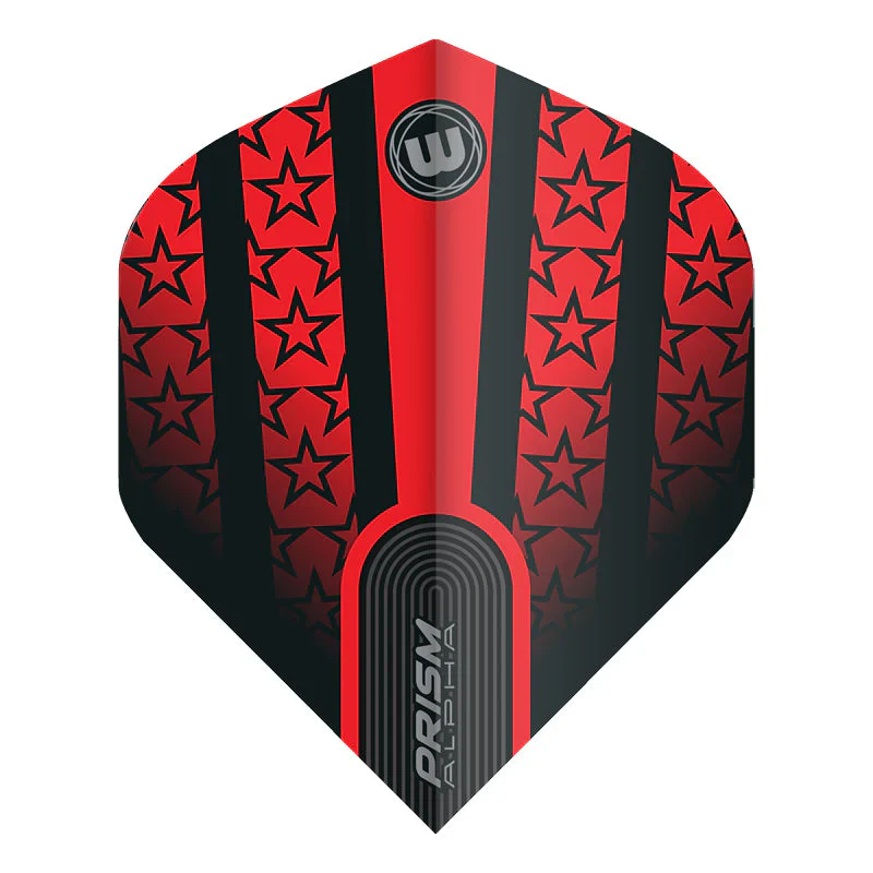 Prism Alpha Red With Black Stars Standard Dart Flights | Winmau - Image 3