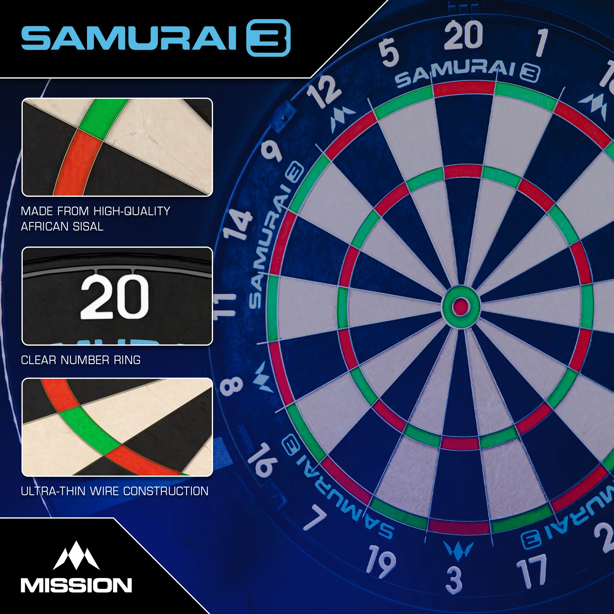 Samurai 3 Dartboard | Mission - Image 4