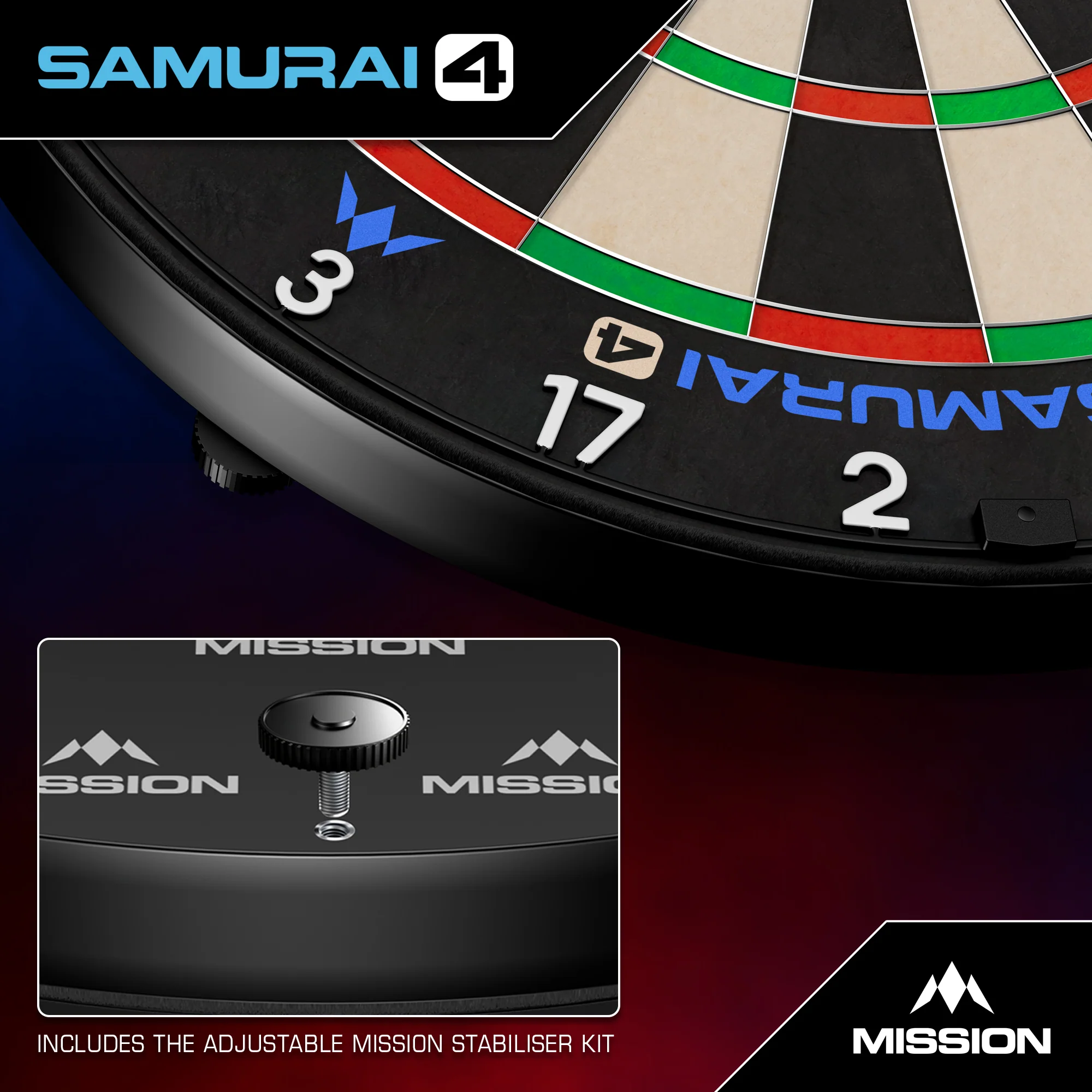 Samurai 4 Dartboard - Professional White Edition | Mission - Image 6
