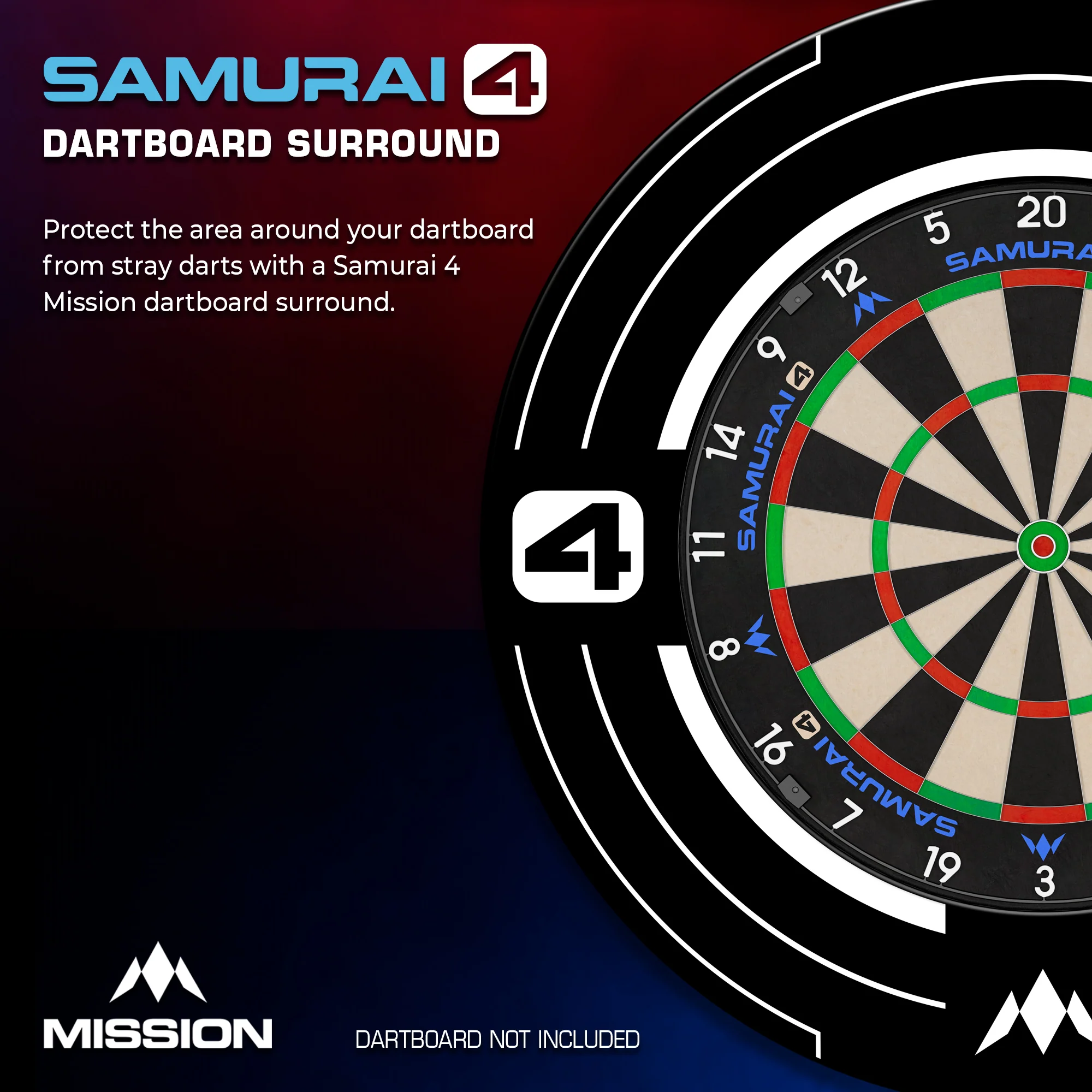 Samurai 4 Dartboard Surround | Mission - Image 3