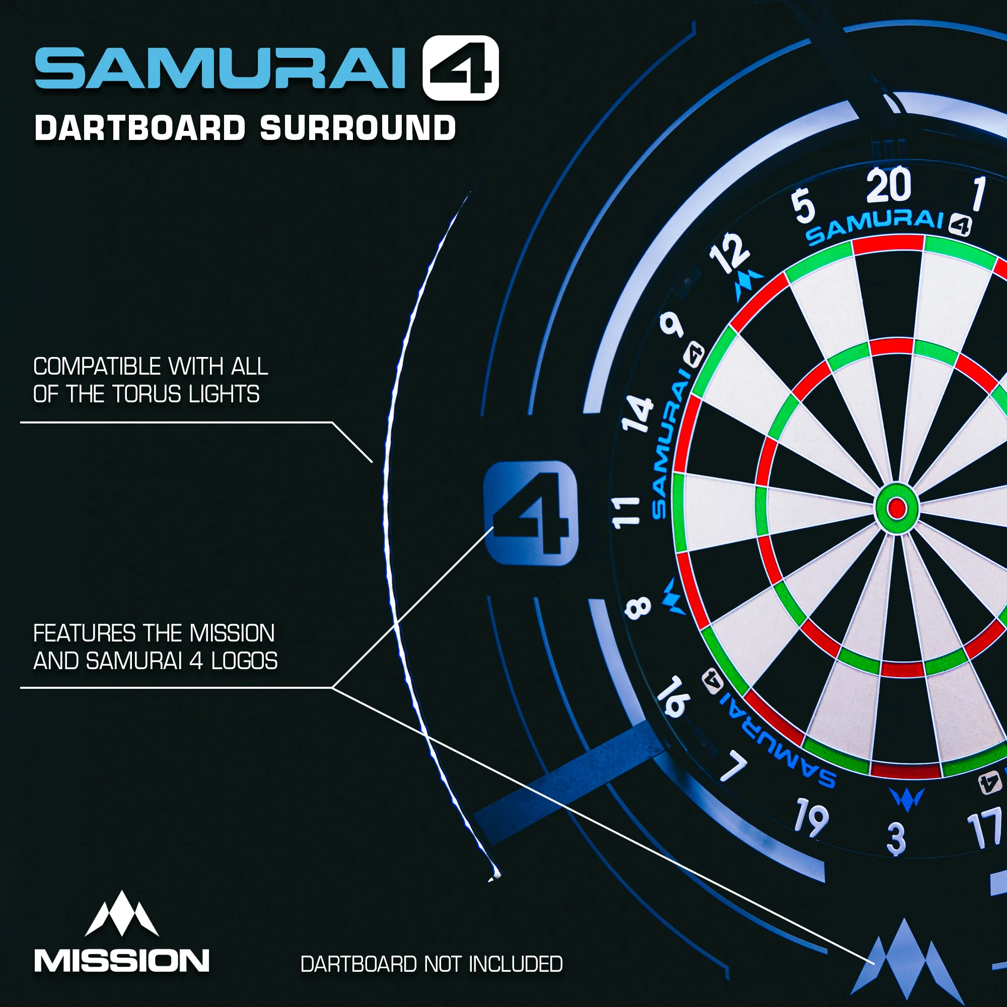 Samurai 4 Dartboard Surround | Mission - Image 6