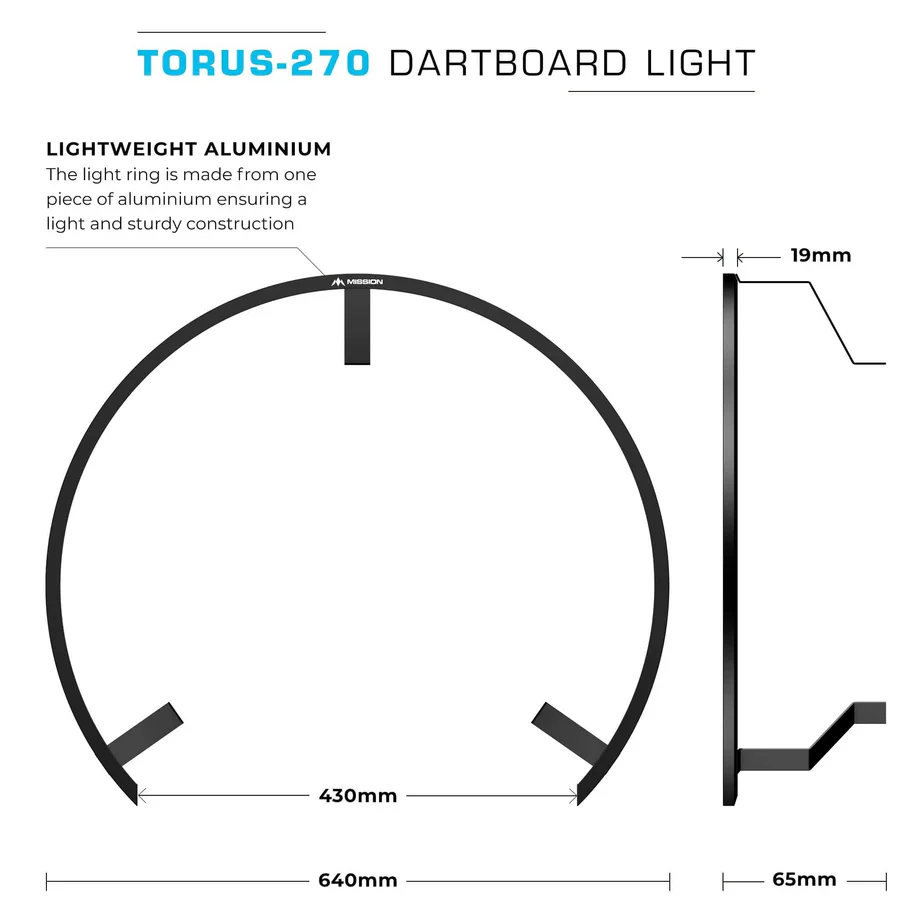 Torus 270 Dartboard Light | Mission - Image 3